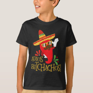 Adios Achos Cinco De Mayo Mexican Chilli Peppers T-Shirt