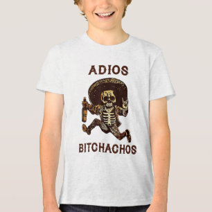 Adios Achos Cinco De Mayo Skeleton Drinking _1  Tri-Blend Shirt