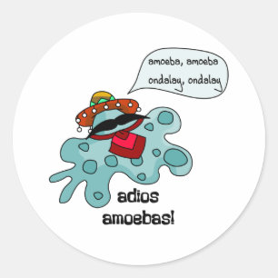 Adios Amoebas Classic Round Sticker