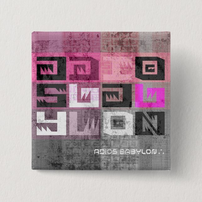Adios Babylon Records 15 Cm Square Badge (Front)