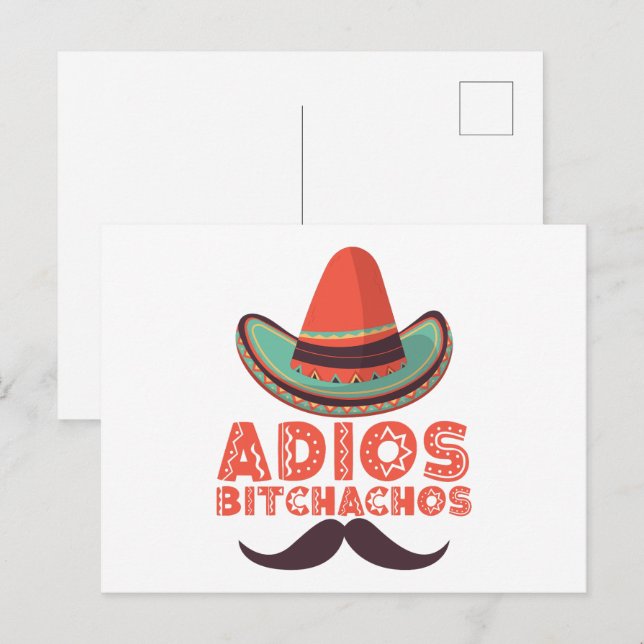 Adios Bitchachos Sombrero Retro Cinco De Mayo Postcard (Front/Back)