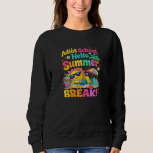 Adios School Hello Summer Beach Vibes Retro Sun Sweatshirt