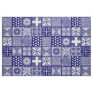 Adire Pattern - Deep Blue and White Fabric