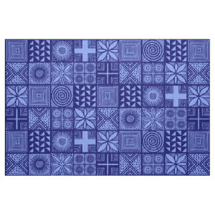 Adire Pattern - Shades of Blue Fabric