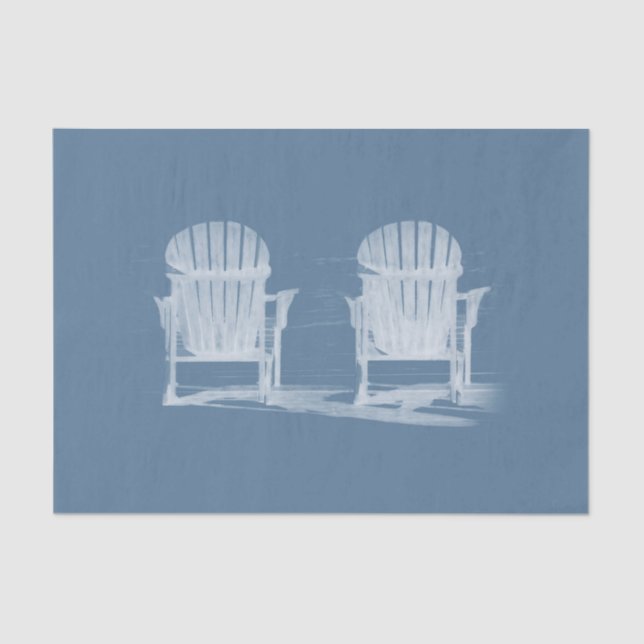 Adirondack Beach Chairs Light Blue White Rustic Tissue Paper (Front)