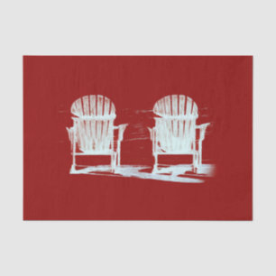 Adirondack Beach Chairs Red White Rustic Tissue Paper