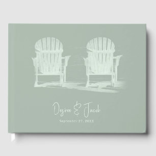 Adirondack Beach Chairs Sage Green Wedding Guest Book