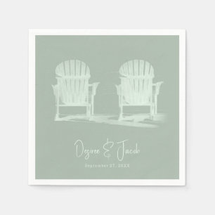 Adirondack Beach Chairs Sage Green Wedding Napkin