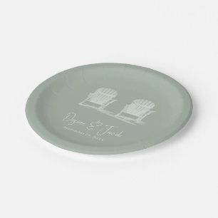 Adirondack Beach Chairs Sage Green Wedding Paper Plate