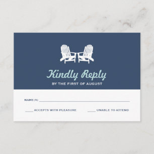 Adirondack Beach Chairs Wedding Response RSVP Card