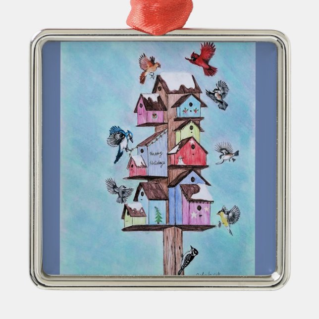 adirondack birds metal tree decoration (Front)