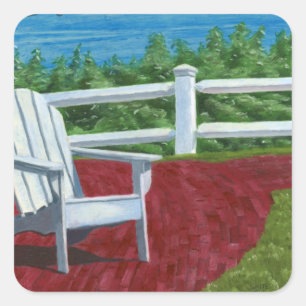 Adirondack Chair Painting Square Sticker