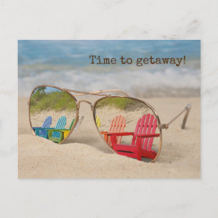 Adirondack Chair Reflection In Sunglasses Postcard