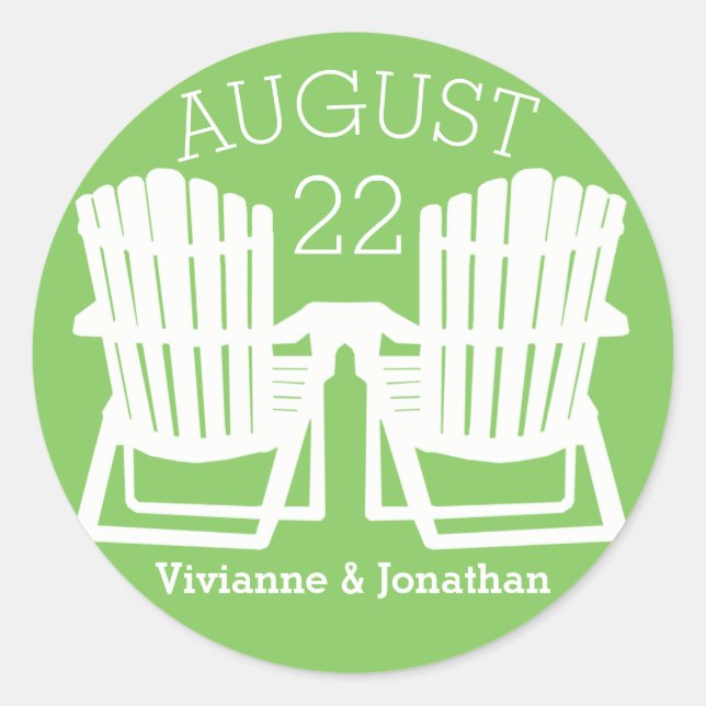 Adirondack Chairs Classic Round Sticker (Front)