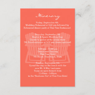 Adirondack Chairs Coral Intinerary Enclosure Card