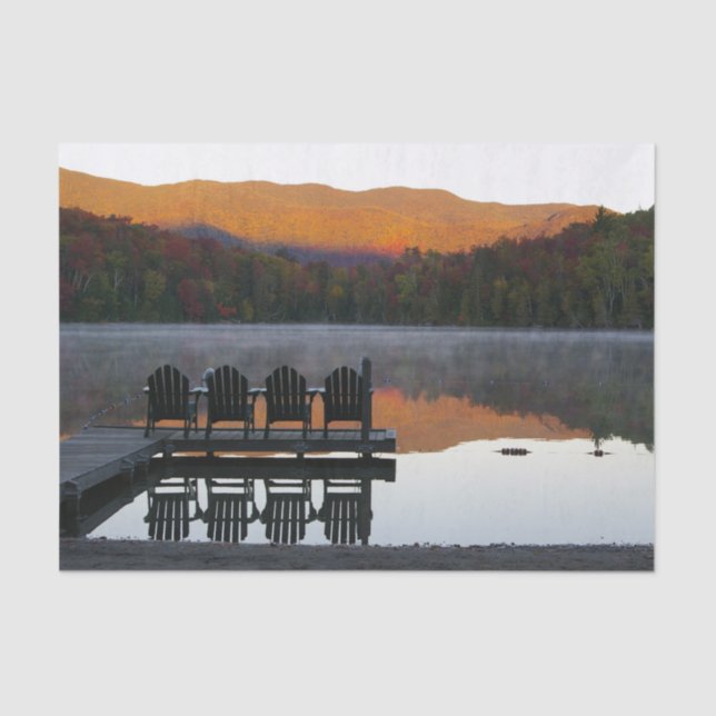 Adirondack chairs Heart Lake Fall Tissue Paper (Front)