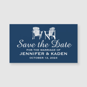 Adirondack Chairs Navy Blue   Save the Date