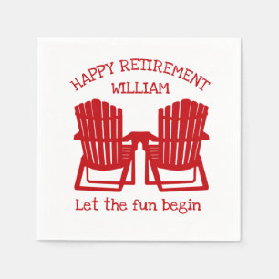 Adirondack Chairs Navy Red Retirement Napkins