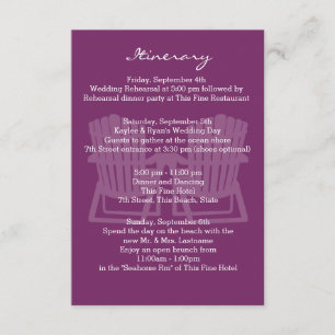 Adirondack Chairs Plum Intinerary Enclosure Card