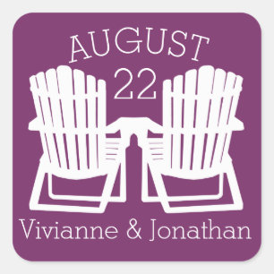 Adirondack Chairs Plum Square Sticker