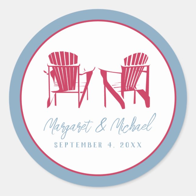 Adirondack Chairs Sticker - Personalised (Front)