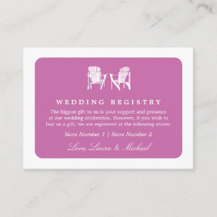 Adirondack Chairs   Wedding Bridal Gift Registry Enclosure Card