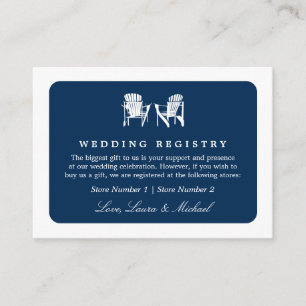 Adirondack Chairs   Wedding Bridal Gift Registry Enclosure Card
