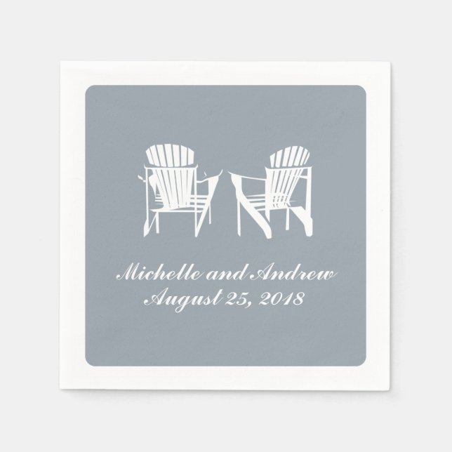 Adirondack Chairs | Wedding Napkin (Front)