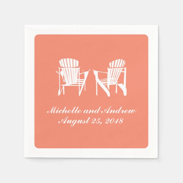 Adirondack Chairs | Wedding Napkin (Front)