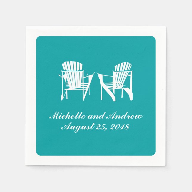 Adirondack Chairs | Wedding Napkin (Front)