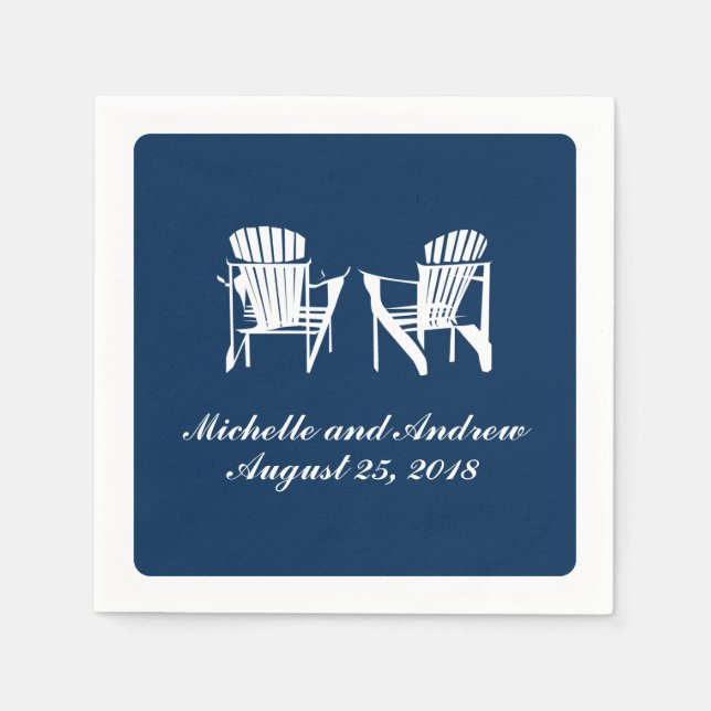 Adirondack Chairs | Wedding Napkin (Front)