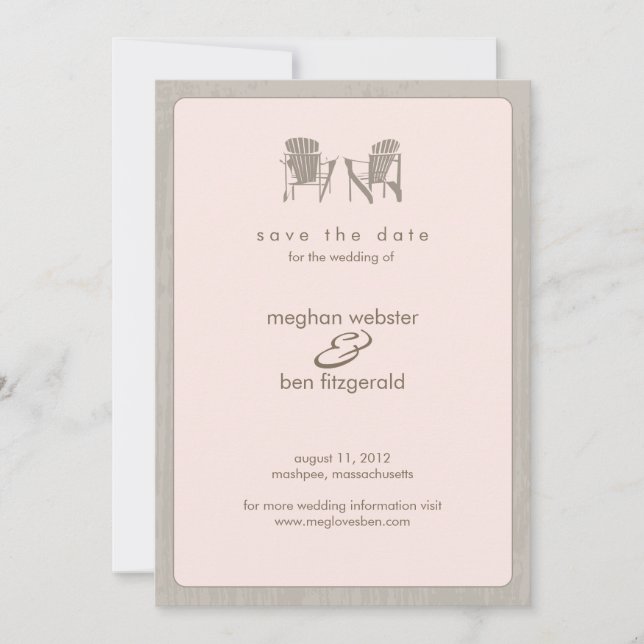 Adirondack chairs Wedding Save the Date (Front)