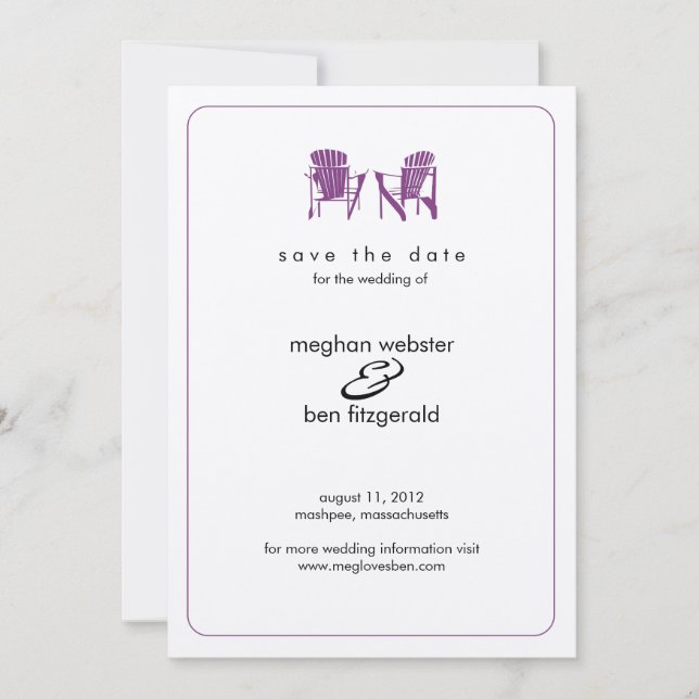 Adirondack Chairs Wedding Save the Date (Front)