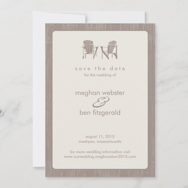 Adirondack Chairs Wedding Save the Date (Front)