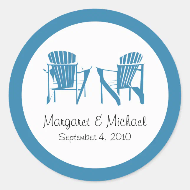 Adirondack Chairs Wedding Sticker Personalised Zazzle