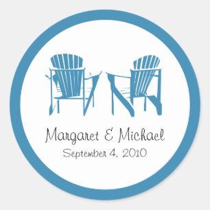Adirondack Chairs Wedding Sticker - Personalised