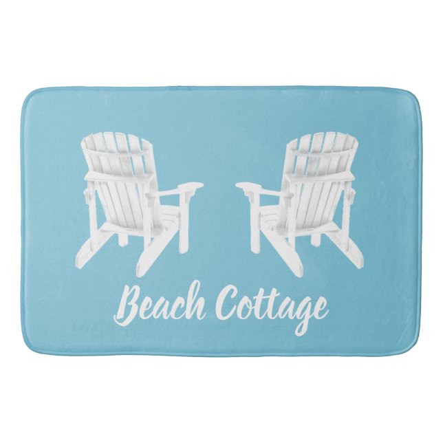 Adirondack Chairs Your Colour and Text Bath Mat (Front)