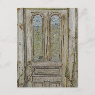 Adirondack Door and Reflected Sky Postcard