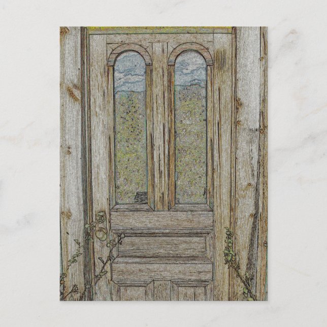 Adirondack Door and Reflected Sky Postcard (Front)
