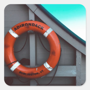 adirondack ferry lifesaver square sticker