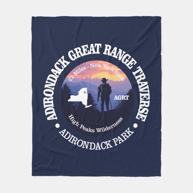 Adirondack Great Range Trail (rd2) Fleece Blanket (Front)