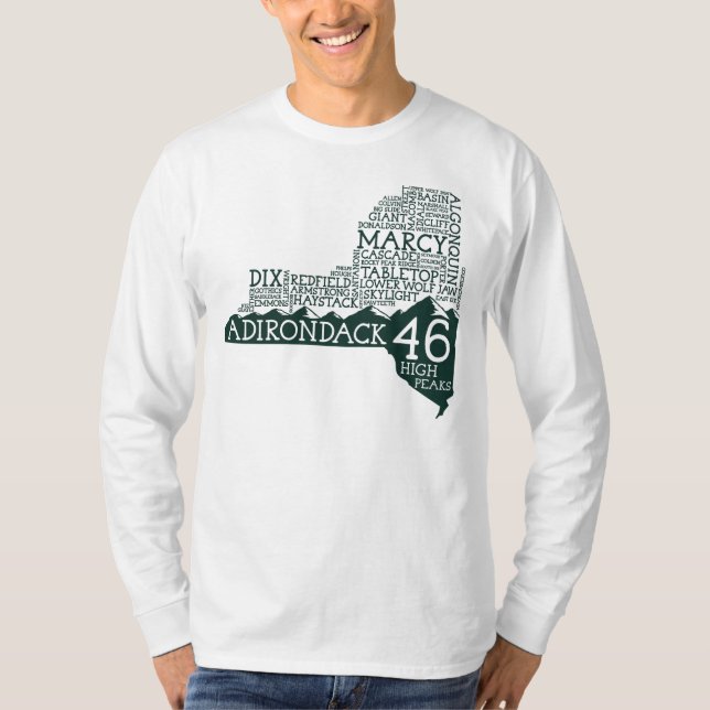Adirondack High Peaks Long Sleeve T-Shirt (Green) (Front)