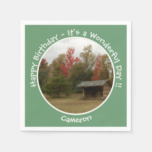 Adirondack Lean-to in Autumn Birthday Party Items Napkin