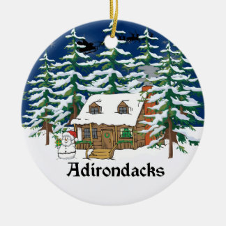 Adirondack Log Cabin Christmas Ornament