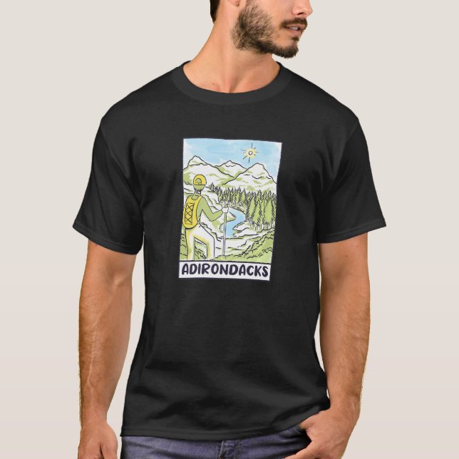 Adirondack Mountain Climbing Hiking Mountaineer Ad T-Shirt (Front)