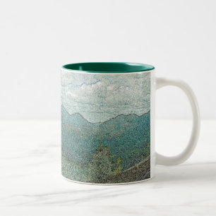 Adirondack Mountain Peaks Panorama Two-Tone Coffee Mug