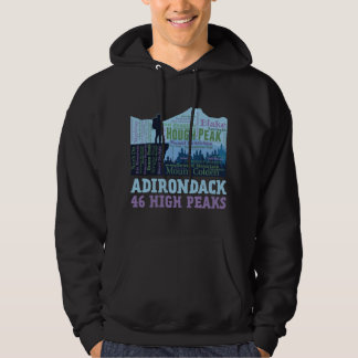 Adirondack Mountains 46 High Peaks List Word Cloud Hoodie