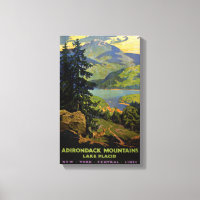 Adirondack Mountains Lake Placid Vintage Poster Re