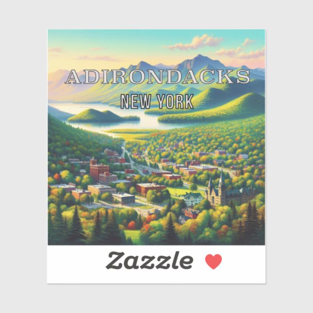 Adirondack Mountains New York 3 Inch Vinyl Sticker (Sheet)