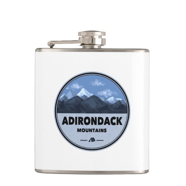 Adirondack Mountains New York Camping Hip Flask (Front)
